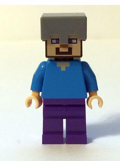 LEGO Minifigure-Steve with Helmet-Minecraft-MIN016-Creative Brick Builders